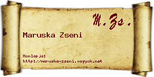Maruska Zseni névjegykártya